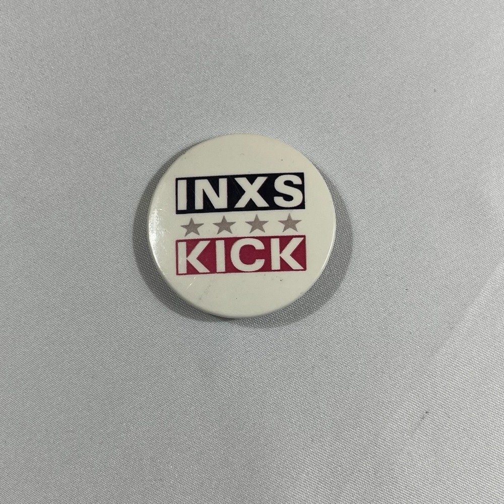 Vintage INXS Kick Album Pin Button 1988 Rock Band Merchandise 1.5 Inch